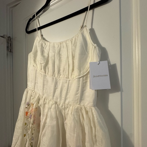 Zimmermann Cream Dress with Floral Detail - Picture 1 of 5